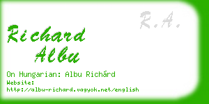 richard albu business card