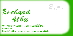 richard albu business card